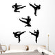 Karate Fighters Silhouettes Wall Decal