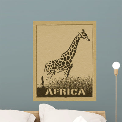 African Poster Wall Mural shown on a wall