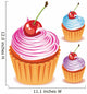 Cupcake with Cherry Wall Decal Sticker Set
