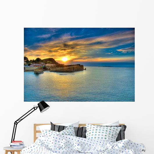 Sunset over Corfu Island Wall Decal