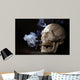 Smoking Skull Wall Decal Design 1