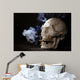 Smoking Skull Wall Decal Design 1