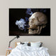 Smoking Skull Wall Decal Design 1