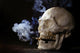 Smoking Skull Wall Decal Design 1