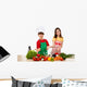 Healthy Kids Eating Vegetables Wall Decal