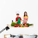 Healthy Kids Eating Vegetables Wall Decal