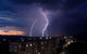 Lightning over City Wall Decal
