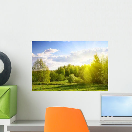 Sunset Spring Forest Wall Decal Design 2