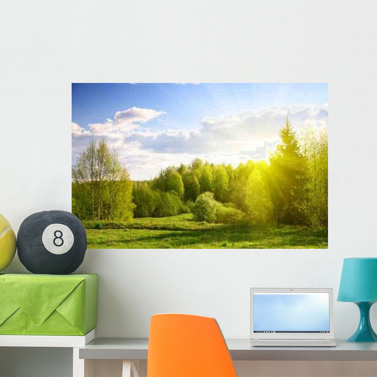 Sunset Spring Forest Wall Decal Design 2
