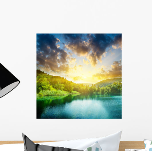 Green Water Lake Forest Wall Decal