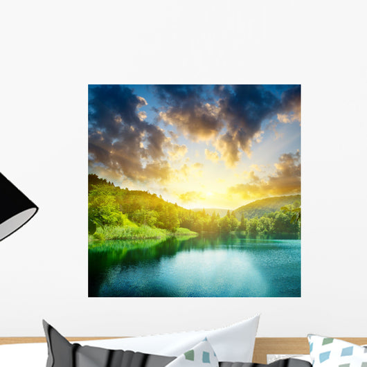 Green Water Lake Forest Wall Decal