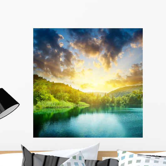 Green Water Lake Forest Wall Decal