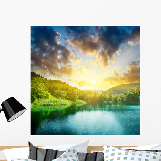 Green Water Lake Forest Wall Decal