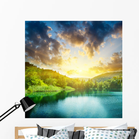Green Water Lake Forest Wall Decal