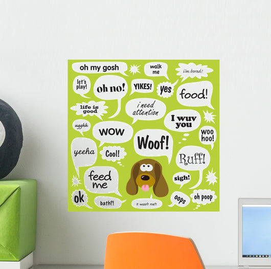 Various Phrases Comic Bubbles Wall Decal