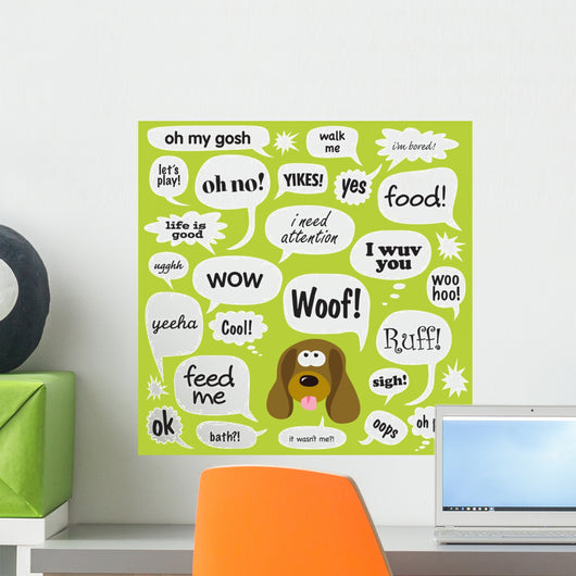 Various Phrases Comic Bubbles Wall Decal