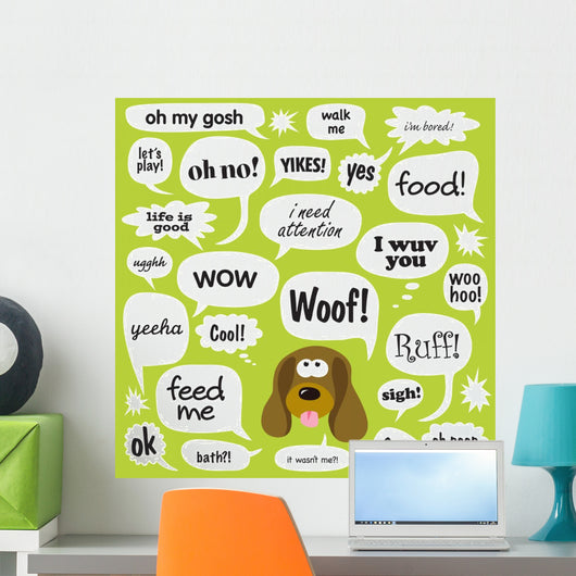 Various Phrases Comic Bubbles Wall Decal