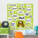 Various Phrases Comic Bubbles Wall Decal