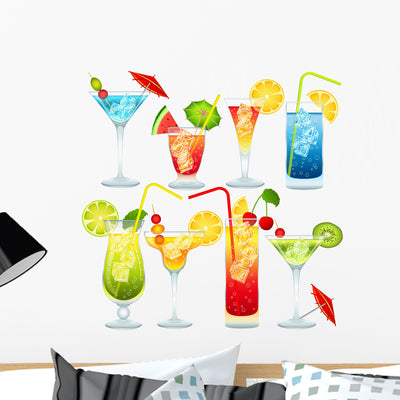 Cocktail Collection Wall Stickers Wall Decal shown on a wall