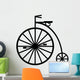 Silhouette of Pennyfarthing Cycle Wall Decal