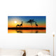 Family Giraffes Wall Decal Panoramic