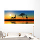 Family Giraffes Wall Decal Panoramic