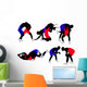 Wrestlers Silhouettes Wall Decal Sticker Set