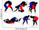 Wrestlers Silhouettes Wall Decal Sticker Set