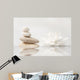 Wellness Still Life Pebbles and White Lily Wall Mural