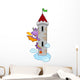 Lurking dragon with castle tower Wall Decal