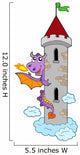 Lurking dragon with castle tower Wall Decal