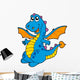 Cute Blue Dragon Wall Decal