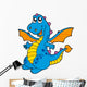 Cute Blue Dragon Wall Decal