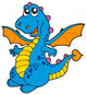 Cute Blue Dragon Wall Decal