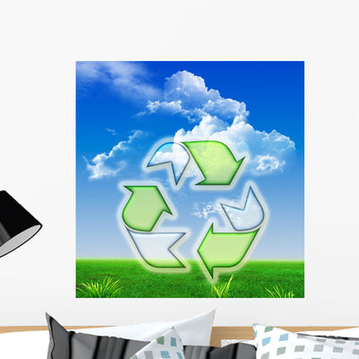 Bio Recycle Wall Mural shown on a wall