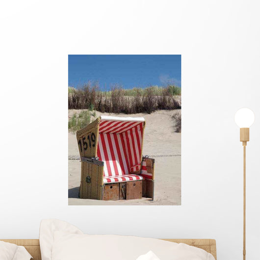 Strandkorb Rot-weiss Wall Decal