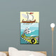 Greek Ship and Sea Monster Wall Mural