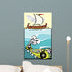 Greek Ship and Sea Monster Wall Mural