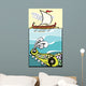 Greek Ship and Sea Monster Wall Mural