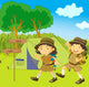 boy and girl scout Wall Mural