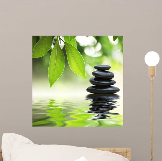 Zen Stones Pyramid Water Wall Mural