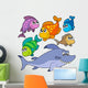 Various cartoon fishes collection Wall Decal