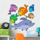 Various cartoon fishes collection Wall Decal