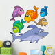 Various cartoon fishes collection Wall Decal