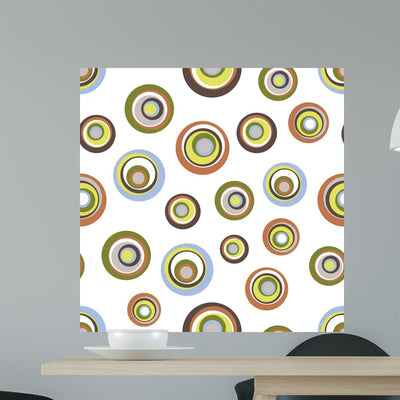 Vector Seamless Retro Circles Wall Mural shown on a wall