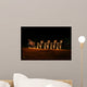 xmas santa & deer xmas lights Wall Mural