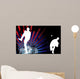 Baseballer  Silhouette with United States of America Background Wall Mural