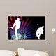 Baseballer  Silhouette with United States of America Background Wall Mural