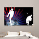 Baseballer  Silhouette with United States of America Background Wall Mural