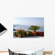 Flowers Pots over Sea Wall Decal